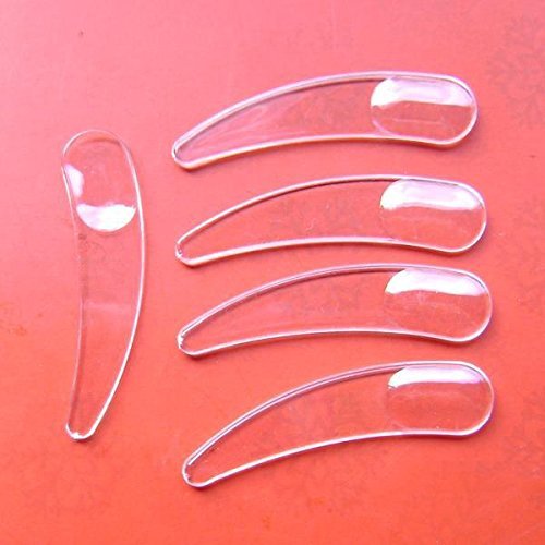 dealglad 100 klare Mini geschwungene Kosmetik Spatel Face Cream Scoop Gesichtsmaske Kunststoff Löffel - 2