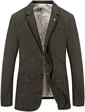 TAPOO Men's Blazer Jackets Casual Slim Fit Two Buttons Autumn Separate Suit Coat with Breastpin