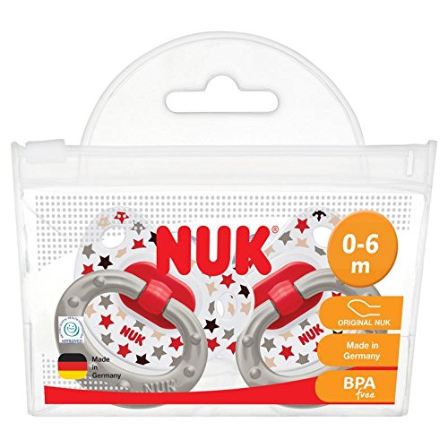 NUK Classic Happy Days Silicone Soothers Size 1 Boys (0-6 months, 2 pack)