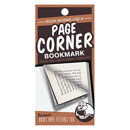 IF Page Corner Bookmark - Book Worm, Orange