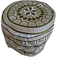 Desert Dress OMANI Kuma hat islamic Massar head mens cap arabic embroidered pill-box (Brown)