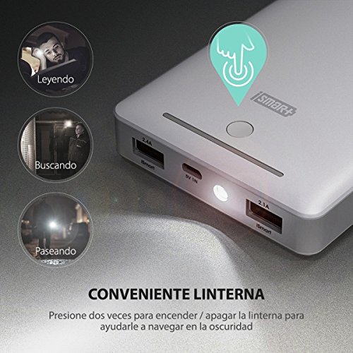 RAVPower Bater as Externas 16750mAh Dual USB 5V 2 1A 2 4A iSmart Power Bank para iPhone 7 iPad Smartphone Tablet Samsung Android 1X bolsita de viaje - Blanco reviews RAVPower Bater as Externas 16750mAh Dual USB 5V 2 1A 2 4A iSmart Power Bank para iPhone 7 iPad Smartphone Tablet Samsung Android 1X bolsita de viaje - Blanco