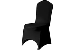 Trimming Shop Chair Cover Spandex Polyester Stretch Fabric Dining Slipcovers Washable & Removable Protective Wedding Chair Cover for Wedding Banquets Ceremony & Hotel Dinner (Black, Pack of 1)