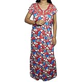 Indiatrendzs Women Hosiery Cotton Nighty Heart Printed Sleepwear Night Gown 42"