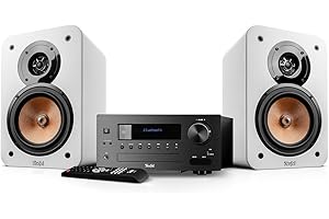 Teufel Ultima 20 KOMBO 2 - Chaîne HiFi Stéréo Compacte avec CD, Bluetooth, USB, Radio Numérique Dab+, Radio FM, Streaming Musical, Bass Reflex (Blanc)