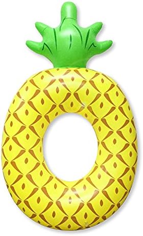 PREOQ Pineapple Inflatable Water Pool Swim Ring, Funny Inflatable Pool Party Toys for Adults Kids Outdoor Vacation Beach Swim Rings (180*115*36CM)