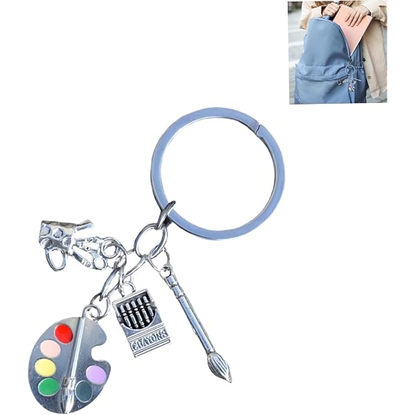 Portachiavi A Forma Di Tavolozza Per Artisti – Regalo Creativo In Metallo Argento, Portachiavi In Acciaio Inox Per Pittori E Studenti