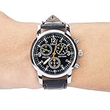 Altsommer Sport Quarz Uhren aus Leder mit Blaues Glas Zifferblatt, Analog Quarzuhr Männer mit DREI Kleinem Zifferblatt am Armbanduhr Damen Uhr Herren Watch für Damen Herre (B)