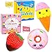 Produktbild Augshy 3 Stück Neuheit Jumbo langsam steigende Spielzeug Squeezes Pack inkl. Schokolade Erdbeere Smile Donut EIS langsam aufsteigend Squeeze Kawaii Duft Charms Hand Handgelenk Spielzeug