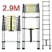 Produktbild CDCÃ'® Multi-Purpose 2.9M/9.5FT EN131 Folding Climb Scalable Aluminium Telescopic Retractable Ladders Extension Extendable, Professional Heavy Duty Extension Telescopic Contractor Ladder Type for Home Loft Office Contractor by Unknown