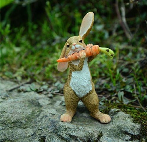 Mythgiftuk Fairy Garden Creative Cute Bunny Decoration Rabbit Statues Home Desktop Decor