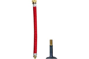 Laxzo ® Bicycle Pump Valve Adaptor Valve Connector Bike Cycle Car Flexible Pump with Schrader Valve for All Inflatable Football Air Hose Adapter Replacement Pump Adapter Valve Red