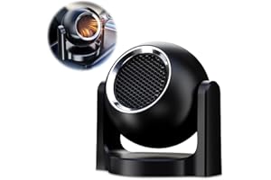 Hojalis Auto Heizlüfter, 12v Heizlüfter, 150W Tragbare Autoheizung, 2 in 1 Auto Heizung Entfroster mit 360° Drehbasis, Elektrische Kfz-zusatzheizung, Auto Windschutzscheibe Defroster-Schwarz