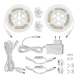 kwmobile LED Bettlicht mit Bewegungssensor / 1 LED-Streifen mit 1,2m Länge / dimmbar / Helligkeitssensor / Sicherheit im Dunkeln dank 36 LEDs / warmweiß - 5