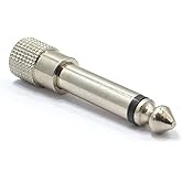 Adapter Audio Jack 3.5 Stereo-Buchse - Jack 6.35 Mono Silber