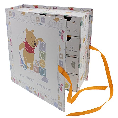 Disney WinnIe The Pooh Book Keepsake Box with Drawers NEW Gift for Boy or Girl Baby