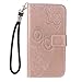Produktbild Bear Village® Hülle kompatibel mit Apple iPhone 6 Plus/iPhone 6S Plus, Brieftasche Leder Schutzhülle mit Handschlaufe, Geldfach und Kartenfach, Klapp Ständer Hülle, Rose Gold