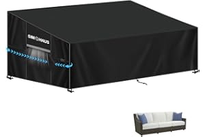 SIMPHAUS Housse de Canapé de Jardin Exterieur Housse Protection Canape Exterieur 3 Places Housses Salon de Jardin Imperméable 420D Tissu Oxford Housses pour Canapé en Rotin Extérieur 235x85x81/61cm