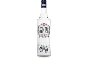 Yeni Raki 1937 70cl, 45 percent ABV, World's No1 Raki Brand, Premium Authentic Turkish Aniseed Spirit, 500-Year-Old Raki Culture, Award-Winning Product, Great for Raki Cocktails, Made in Türkiye