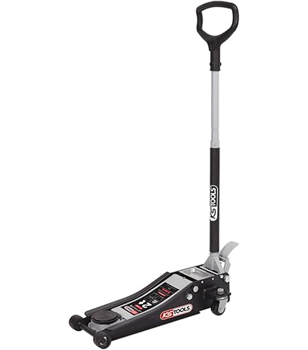 Cric Hydraulique, 3 Tonnes, Hauteur De Levage Plat 75-505 Mm, Avec 2 Patins En Caoutchouc, Lève-Voiture Professionnel, Roues 360°, Cadre Porteur (Vert