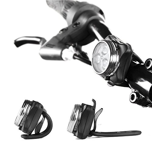 Wiederaufladbare LED Fahrradlampe, LED Frontlicht und Rücklicht Für Fahrrad, Kinderwagenbeleuchtung, USB LED Fahrradlicht Set, Fahrradbeleuchtung，350lm Wasserdichte 4 Licht-Modi 2 USB-Kabel zum Aufladen - 5