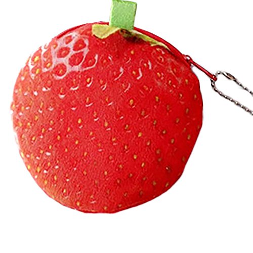 Preisvergleich Produktbild Fablcrew Plüsch Geldbeutel Brieftasche Simulation Frucht Muster Mini Münze Tasche Münze Geldbörse Schlüssel Beutel Kopfhörer Tasche Zipper Beutel (kreativ Erdbeere)
