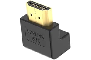 VCELINK 8K HDMI Angled Connector 270 Degree, HDMI 2.1 Cable Angled Male to Female, HDMI Angle Adapter Gold-Plated, 8K @ 60Hz, 4K @ 120Hz, HDR, eARC, Dolby for HDTV Switch Laptop PS4 Xbox