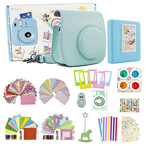 Shaveh Accesorios para Fujifilm Instax Mini 9 Accesorios, Juego de cámara 14 en 1 (Azul Hielo)