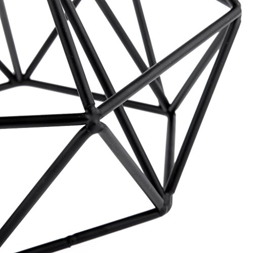 Gazechimp Vintage Metall Diamant Form Lampenschirm Schirm mit Kabel für Hängeleuchte Pendelleuchte Schwarz - 7