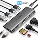 Produktbild EKSA USB C Hub USB C Adapter mit HDMI 4K, 1080P VGA, RJ45, 3 * USB 3,0 Anschluss,3,5mm Audio Ausgang, SD/Micro SD Kartenleser und USB Typ-C Ladeanschlusskompatibel mit MacBookPro 2018/2019 (12 Ports)