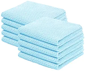 CAR SAAZ Super Absorbent Waffle Weave Microfiber Drying Towel Thick Lint & Streak-Free for Car & Bike Cleaning, Kitchen & Household Cleaning (480 GSM, 40 X 40 cm, Pack of 10)