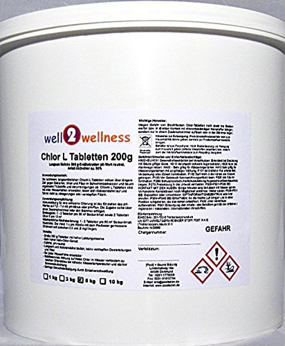 Chlor L Tabletten 200g - langsam lösliche Chlortabletten a 200g mit 90% Aktivchlor, 3,0 kg