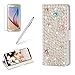 Produktbild Girlyard für Galaxy S9 Plus Diamant Lederhülle, Bling Glitzer DIY Crystal Schutzhülle Luxus Premium PU Flip Case mit Standfunktion Kartenfach Magnetverschluss Etui für Samsung Galaxy S9 Plus - Perlen