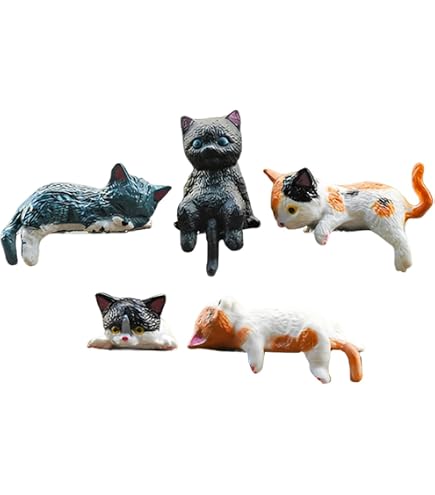 8 Figuras De Gatos En Resina – Mini Decoración Adorable Para Escritorio, Coche O Estantería, Regalo Para Niños Y Adultos En Cumpleaños O Fiestas
