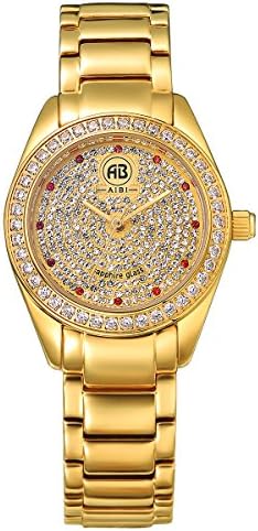 DMwatch Women's Wrist Watch Gold Stainless Steel Strap And Analog Display Quartz Case With Crystal 5ATM Water Resistance Fashion Watch