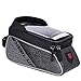Produktbild ZERO FAN Fahrrad-Tasche, Fahrrad-Rahmen-Tasche, Fahrrad-Beutel, Fahrrad-Seite Bag-Light Reflexion Reiten Fahrrad Rahmen Rohr Wasserdicht Touchscreen Für Smartphone,Black
