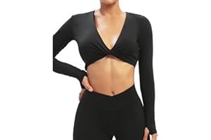 TZLDN Womens Gym Set 2 Piece Workout Outfits Short Sleeve Crop Top Cross Waist Ruched Shorts Yoga Clothes Sets Activewear