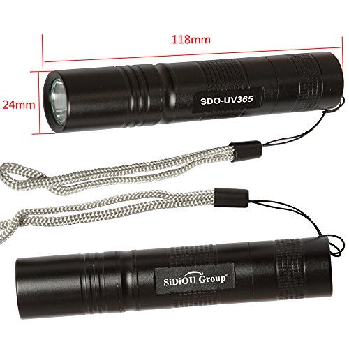 Sidiou Group 5w UV365 nm Taschenlampe Mini Straight Taschenlampe UV LED Ultraviolett Taschenlampe (Kit) (UV365) - 3