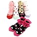 KF Baby Non-Skid Baby Girl Ruffle Lace Shoe Socks,5 pairs, Infants to Toddlers