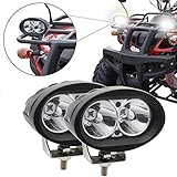 ✅ 【Amplia Aplicación】Biqing Faros antiniebla LED Moto aptos para motocicletas, motores, camiones, todo terreno, SUV, barcos, jeep, ATV, remolques, montacargas, grúas, topadoras, tractores, etc.