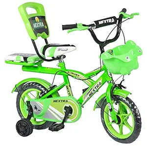 SPEED BIRD Boys and Girls 12-T - 12 Inch 14.00, Aluminum Robust Double Seat Kids Bicycle for 2-5 Years Age Group (Light Green)