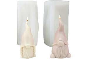 GOLDYIDA 2 Pezzi Stampo in Silicone a Forma di Babbo Natale Stampo in Resina Epossidica Nani di Natale Fai da Te Stampo in Silicone Gnomo di Natale per Artigianato, Candela Profumata, Sapone