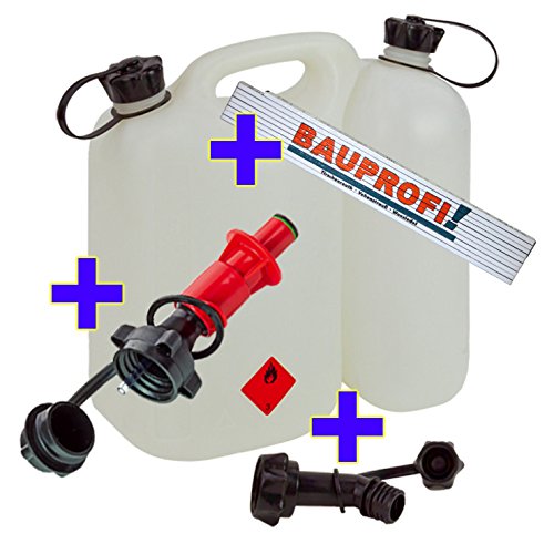 Doppelkanister 5,5+3L PLUS Sicherheitseinfüllsystem rot & Ausgiesser Kombikanister