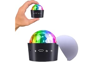 BOOLIAN Mini Luces de Discoteca LED - Bola Mágica de Escenario para DJ, Ambiente de Coche Con Potentes Imanes, Batería Integrada - Ideal para Fiestas de Cumpleaños, Navidad