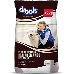 Drools Maintenance Adult Dog Food, 22kg (20kg with 2kg Free Inside)