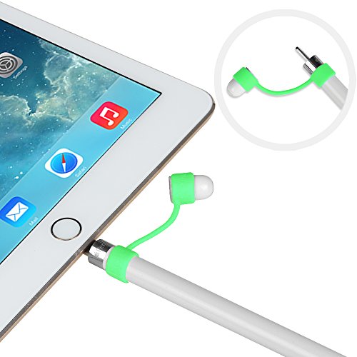 [3-Pack] Fintie Apple Pencil Stift Kappehalter/ Schreibfeder-Abdeckung/ Halterung für Lightning Kabel Adapter für den iPad Pro Pencil (Apple Pencil, Ladekabel und Adapter sind nicht im Lieferumfang enthalten), Fluoreszierende Grün - 6