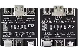 DollaTek 2 st. multifunktions-USB-datakabeltestare för snabb identifiering av DT3 USB-datakabeltestare, snabba detektorverkty