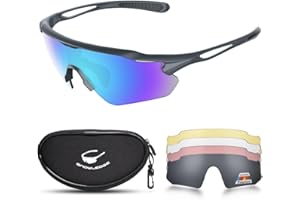 Snowledge Sports Sunglasses UV 400 Protection, Cycling Glasses with TR90 Superlight Frame for Men Women Cycling Climbing Fishing Driving Golf