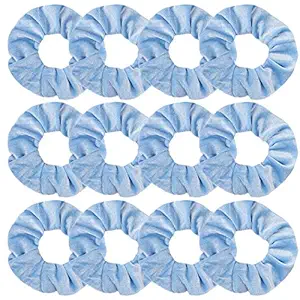 GUVASS 12 Pack Hair Scrunchies for Women Light Blue Velvet Elastics Scrunchy Bobbles Soft Hair Bands Hair Ties