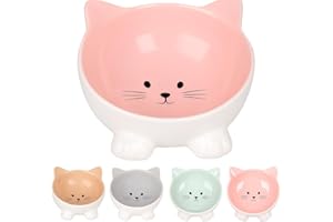 Flamingo Gamelle pour Chats Puzi Rose - Gamelle Antidérapante Multi-usages pour Animaux de Compagnie - 125ML - cermamique - La gamelle va au Lave-Vaisselle